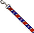 Dog Leash, Steal Your Face Lightning Bolt Repeat, 6 Feet Long, Red White Blue, 0.5 Inch Wide