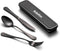 Travel Cutlery Set with Case, Portable 4-Piece Stainless Steel Reusable Flatware for Camping and Hiking