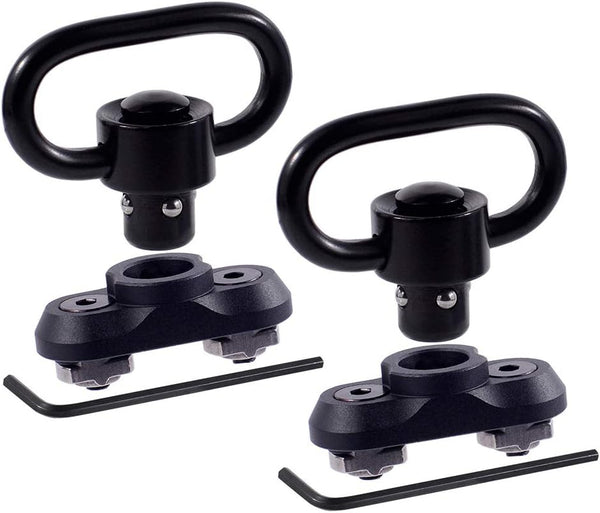 QD Mount Swivel, 2 Pack Quick Detach 1.25" Push Button Swivels Adapter Base for Mlok Rail System