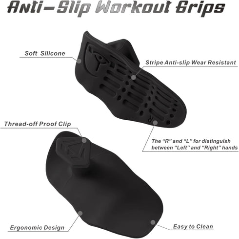 OSHOTX Anti-Slip Workout Grips, Rubber Gym Palm Protectors for Weight Lifting, Pull-Ups, Dumbbell, Fitness Training