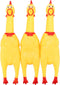 LEGEND SANDY 3 Pack Screaming Chicken Dog Toys, Durable Yellow Rubber Squawking Chickens