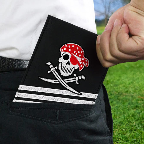 Golf Leather Scorecard Holder Cover with American Flag Golf Ball Marker, Free Pencil, 4.33 × 7.48 inches