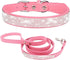 Small Dog Collar Leash Set for Girls, Cute Rhinestone Bling Crystal Diamond Collars for XXS, XS, Small, Medium, Large