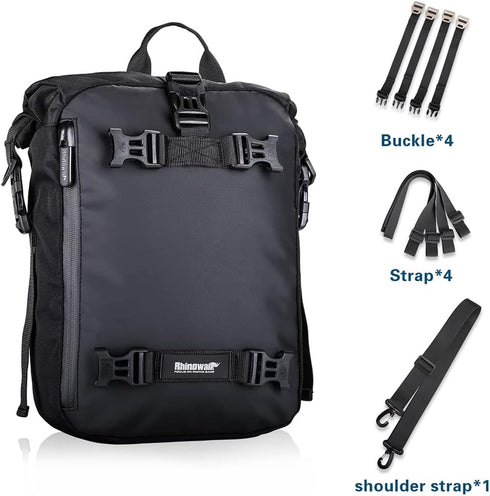 Rhinowalk 10L Waterproof Motorcycle Tail Bag - Motor Pannier Bag for Travel Luggage Storage