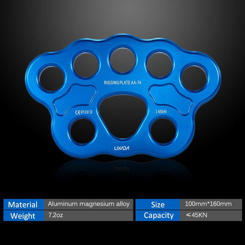 Lixada Paw Rigging Plate 45KN - Large Anchor Multipliers Connector Gear for Aerial Dance & Rock Climbing