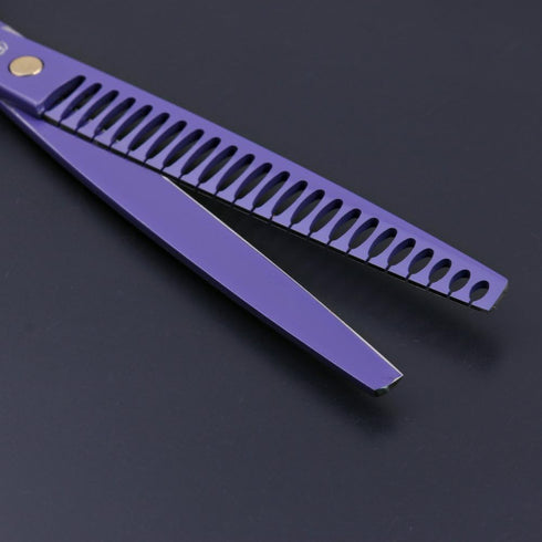 Purple Dragon 8.0 inch Professional Dog Grooming Hair Cutting Scissor & Curved Scissor & Chunker Shear Kit with Bag