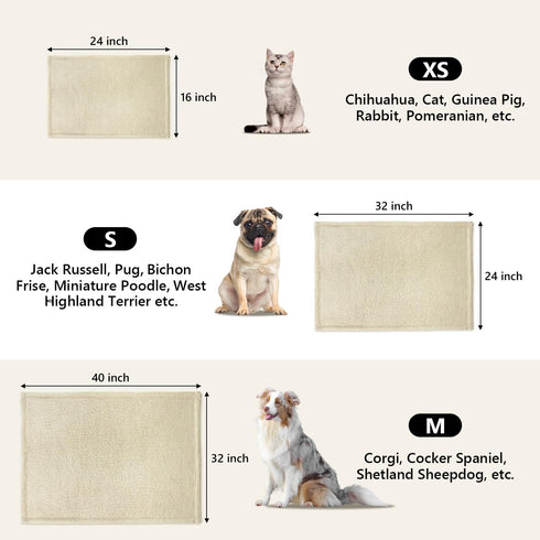 furrybaby 2-in-1 Puppy Blankets for Small Dogs - Premium Super Soft Sherpa & Fleece Dog & Cat Bed Blankets, Washable &