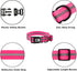 NIMBLE Waterproof Dog Collar Anti-Odor Durable Adjustable Polyester with Reflective Cloth Stripe (Large, Pink)