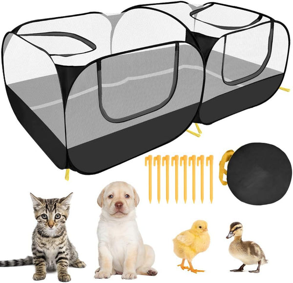 SlowTon Small Animals Playpen - Portable Chicken Coop Run Large Chick Brooder