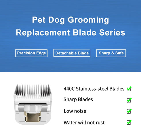 5/8HT Blade Dog Grooming Clipper Replacement Blades - Compatible with Andis Dog Clippers, Detachable Stainless Steel