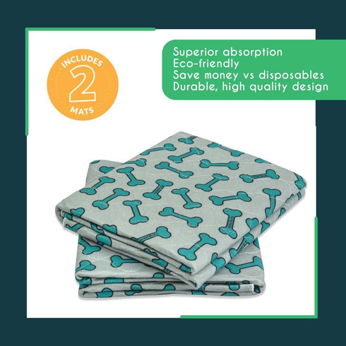 300 30" 36" (Pack 2) rocket & rex Premium Washable Pee Pads for Dogs, Waterproof & Reusable Puppy Pads for Potty
