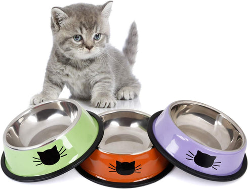 Pet Bowl Stainless Steel, Non-Skid Rubber Base Dog Bowl, Cat Bowl