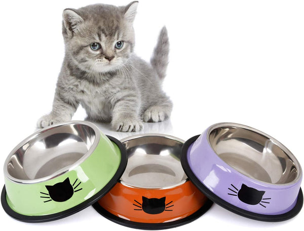 Pet Bowl Stainless Steel, Non-Skid Rubber Base Dog Bowl, Cat Bowl
