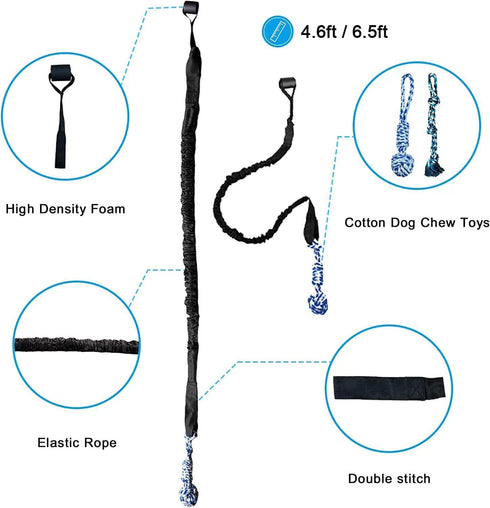 Spring Pole Dog Rope Toys Outdoor Dog Tug of War Toy for Pitbull Medium to Large Dogs Outdoor Bungee Hanging Exercise Ropes Muscle Builder Dogs Interactive Toys (DOG ROPE TOYS)