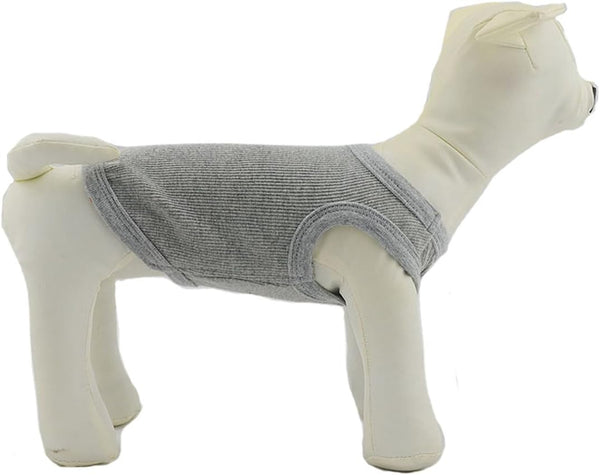 Lovelonglong 2019 Summer Pet Clothing, Dog Clothes Blank T-Shirts, Ribbed Tanks for Pit Bull Medium Dogs, 100% Cotton