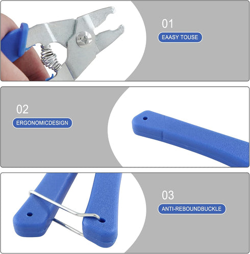 300 Pcs Silver Wire Cage Clips with 1 Pcs Blue Wire Buckle Clips Pliers for Chicken Pet Dog Cat Cage Building