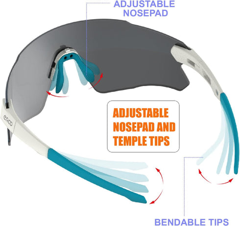 Wrap Around Lightweight Sports Sunglasses for Small Face Teens, Women, Youth - Cycling, Baseball, Running, Pickleball