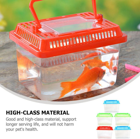 POPETPOP 5pcs Plastic Fish Bowls, Small World Habitat Portable Clear Tank for Small Critters and Reptiles