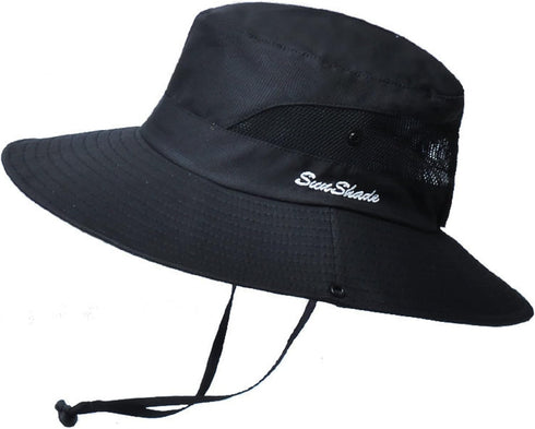 Women Safari Sun Protection Bucket Hat, Breathable Beach Outdoor Summer Hat, Wide Brim, 22"-23"