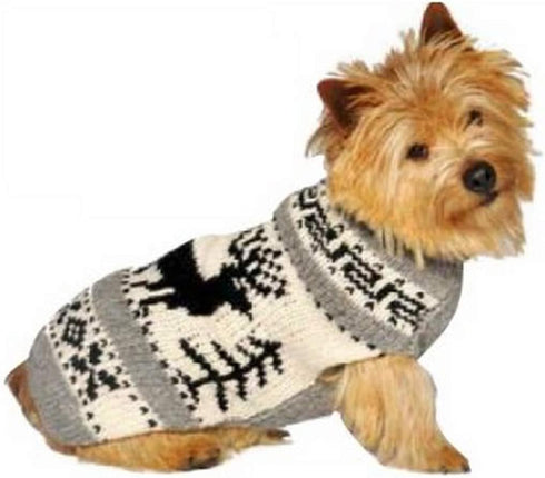Chilly Dog Reindeer Shawl Dog Sweater, Large Size