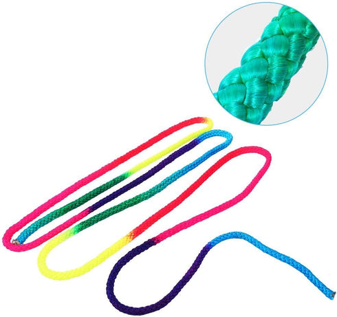 Gymnastics Art Rope, 2.8m/110inch Solid Nylon Rainbow Color Rhythmic Gymnastics Rope for Competition Arts Training