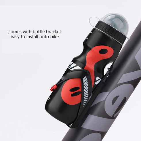 VGEBY1 Sports Water Bottle, 650ml Portable Water Bottle with Bicycle Holder for Cycling, Mountaineering, Hiking