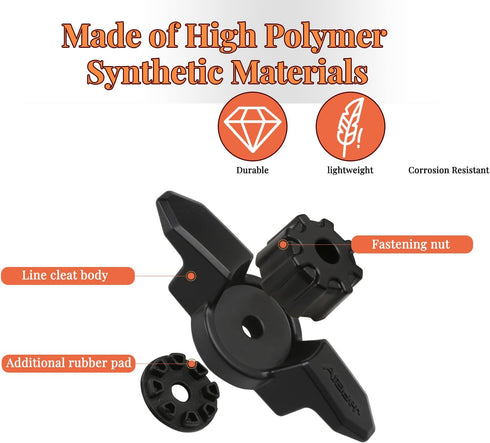 Kayak Cleat Track Mount Anchor for Standard Kayak Rail, Rope Cleat Accessories for Kayak Line