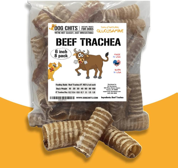 Dog Chits Beef Trachea Dog Chews - 100% Single Ingredient, High Protein,