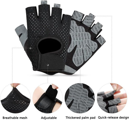 CaySep Workout Gloves for Women Men Non-Slip Breathable Gym Gloves for Weightlifting Cycling Exercise Climbing