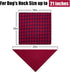 Dog Bandanas - 6PCS Washable Birthday Christmas Gift, Black Blue Red Plaid Printing Adjustable Accessories
