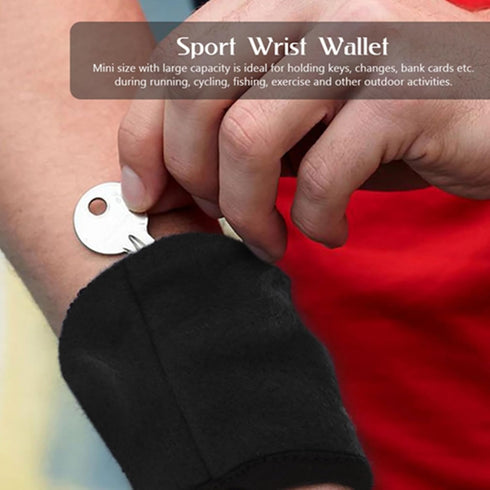 HilBeliFU 3.5x4in Zipper Wrist Wallet, Breathable Wristband Wallet Pouch, Large Capacity Wallet Band Zipper Wrist Pouch