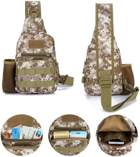 NuCamper Tactical Sling Bag Pack - Military Molle EDC Rover Shoulder Backpack for Men