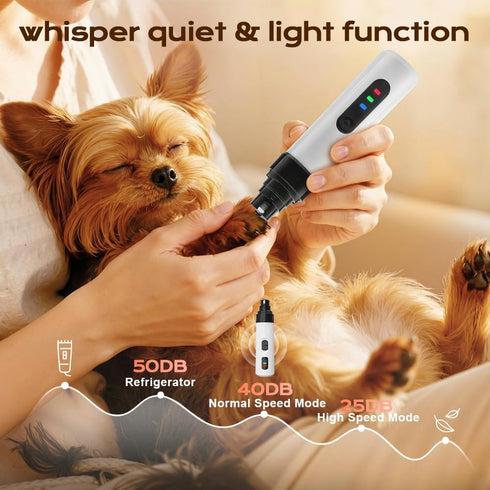 2026 Trimmers 2 Trimmer 2 Dog Nail Grinder, New Silent Pet Nail Grinder, Electric Dog Nail with Speed, Quiet Pet Nail