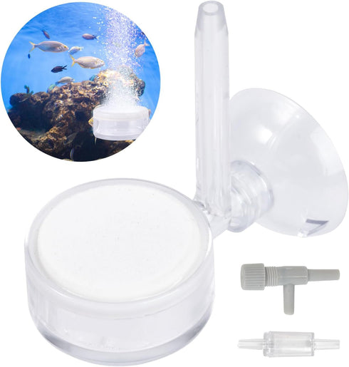 ZRDR Aquarium Air Refiner Kit, Low-Pressure Bubbler for Fish Tank with Control Valve and Suckers