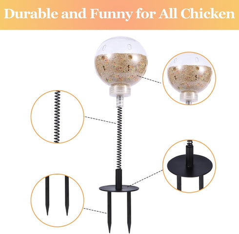 moyardow Parrots(2 Pack) Peck Toy, Chicken Slow Feeder Ball & Enrichment Toys, Chicken Coop Toys for Hens Poultry Birds