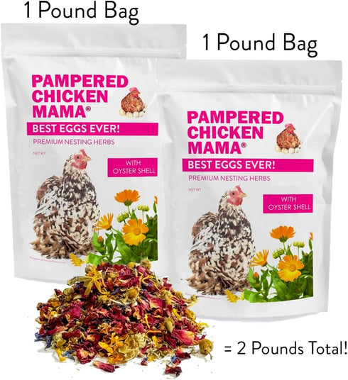 (2 (2 Pampered Chicken Mama Best Eggs Ever! Nesting Herbs for Chickens Pounds Total) for Chicken Nesting Boxes Calcium