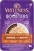 Wellness Bowl Boosters Grain Free Wet Cat Food Topper, Shredded Chicken Recipe in Broth, 1.75 Ounce Pouches (Pack of 12)