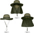 UPF 50+ Wide Brim Sun Protection Fishing Hat with Face & Neck Flap