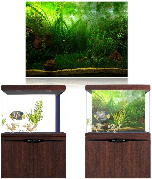 Zerodis PVC Aquarium Background Poster - Water Grass PVC Adhesive Static Wallpaper Background (91 * 41cm)