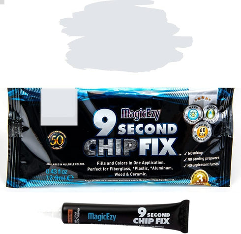 MagicEzy 9 Second Chip Fix, Fast Fiberglass Gelcoat Repair Kit for Boats, Jet Skis, RVs (Matterhorn White)