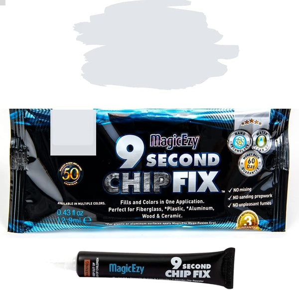 MagicEzy 9 Second Chip Fix, Fast Fiberglass Gelcoat Repair Kit for Boats, Jet Skis, RVs (Matterhorn White)