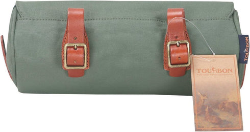 TOURBON Waxed Canvas Bicycle Top Tube Bag - Bike Handlebar Basket