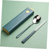 Set Stainless Steel Reusable Tableware with Carrying Box Portable Cutlery Kit Including Spoon and Chopsticks