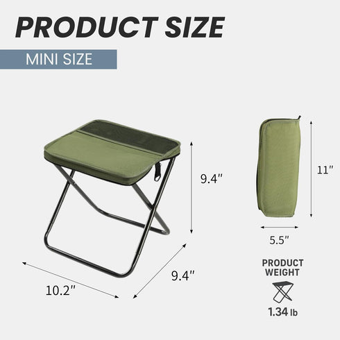 Arimanile 265 lbs Folding Camp Stool, Lightweight Foldable Camping Stool, Compact Mini Chair for Outdoor Activities