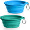 Rest-Eazzzy 2-Pack Silicone Collapsible Dog Bowls | BPA Free Portable Travel Bowl for Dogs and Cats (Green, Blue)