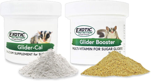 Sugar Glider Vitamin Combo Pack, Powder Multivitamin & Calcium Supplement for Pet Sugar Gliders