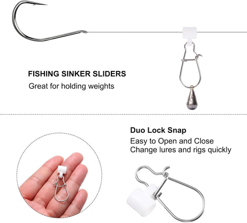 PATIKIL Fishing Line Sinker Slide, Duo Lock Snap Sinker Slider Weight Connector for Saltwater Fishing