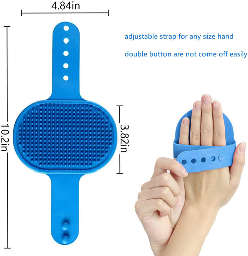 Pet Dematting Undercoat Rake + 2 Pack Dog Bath Grooming Brush, Shedding Brush Dematting Tool for Dogs and Cats, Blue