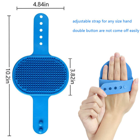 2 Pack Dog Grooming Brush, Cat Bath Soothing Massage Rubber Brush with Adjustable Ring Handle for Long and Short Hair