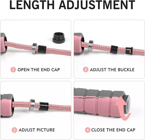 FITMYFAVO Jump Rope, Cotton Adjustable Skipping Weighted Jumprope for Women, Adult and Children Athletic Fitness